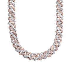 20mm Moissanite Rose 3D Cuban Chain