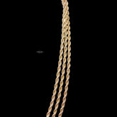 3mm Rose Gold Rope Chain Necklace, 22 Inch Stainless Steel Necklace, 14K Rose Gold Bonded Chain, Waterproof Jewelry, Gift for Him Her