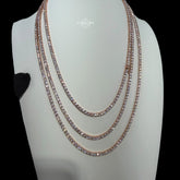 Moissanite 3mm Rose Gold Tennis Chain Bracelet Necklace