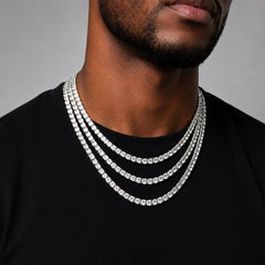 4mm Tennis Chain - 14k White Gold Plated