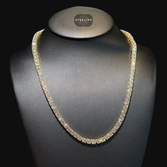 4mm 14k Gold Finish CZ Tennis Chain