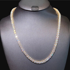 4mm 14k Gold Finish CZ Tennis Chain