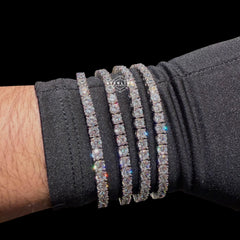 4mm Moissanite Tennis Bracelet, 925 Sterling Silver, VVS1 D Color, GRA Certified