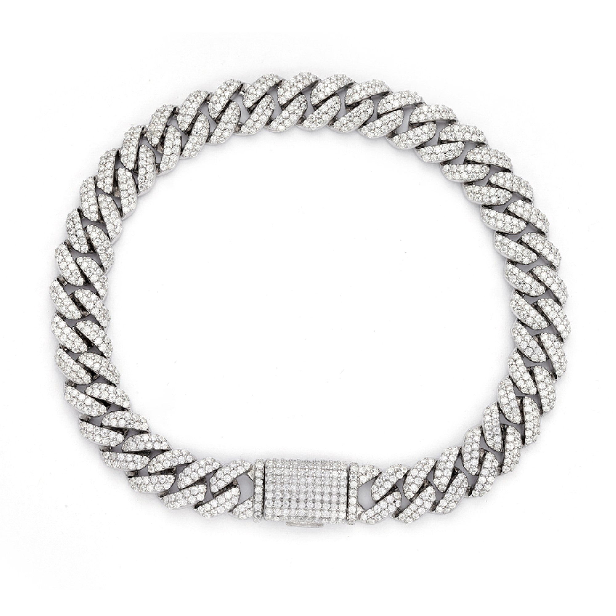 8mm Moissanite Cuban Bracelet