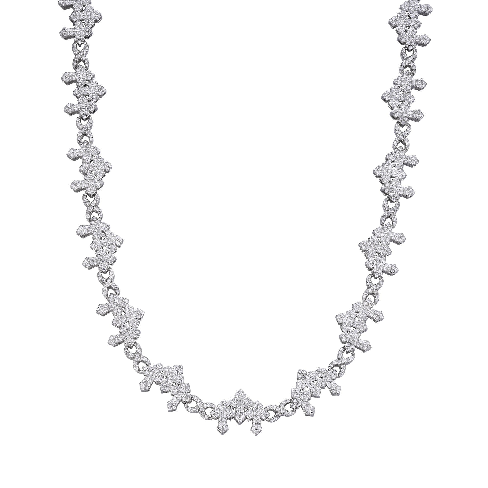Infinity 3 Cross Moissanite 22" Religious Necklace