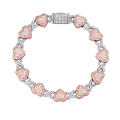 Infinity Heart Moissanite Bracelet 8" - 925 Sterling Silver