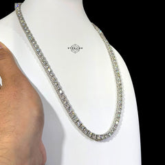 6mm Moissanite Iced Out Sides Tennis Chain 22"