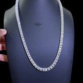6mm Moissanite Iced Out Sides Tennis Chain 22"