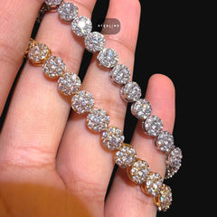 7mm Flower Honeycomb Tennis Bracelet