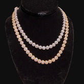 7mm Flower Cluster Tennis Necklace 14k Gold Plated CZ