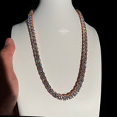 8mm Moissanite Rose Gold Tennis Chain Necklace