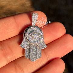 Hamsa Hand Iced Out Pendant