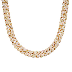 10mm Gold Tone Moissanite Miami Cuban Chain