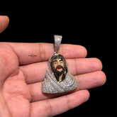 Iced Out Enamel Jesus Pendant + 14k Gold Plated CZ