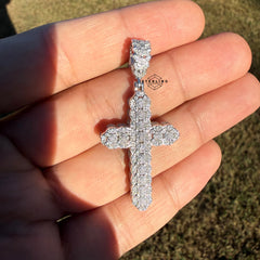 Moissanite Fully Iced Cross 2" Pendant