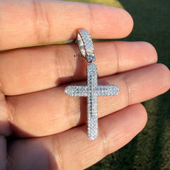 Moissanite Point Cross Pendant