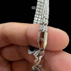 Made in Italy 4mm Silver Ice Chain, Italian Bronze Chain, 4mm Necklace or Bracelet, 8", 20", 22", 24" Made in Italy Layering Ice Link Chain