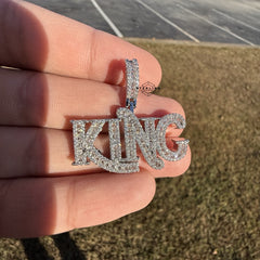 King Iced Pendant + Steel Rope Chain