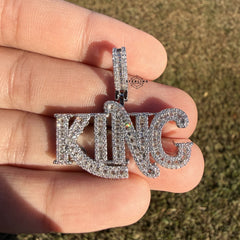 King Iced Pendant + Steel Rope Chain