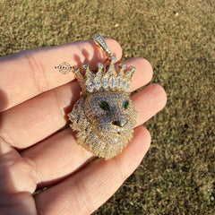 King Lion Iced Pendant + Steel Rope chain