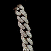 12mm Moissanite Miami Cuban Bracelet 8 Inch, 925 Silver Iced Out Hip Hop Bracelet