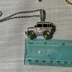 Iced Out Truck Pendant Chain CZ Diamond Hip Hop Necklace Gold or Silver Off Road Car Bling Jewelry