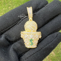 Basketball & Money Iced Out Bling Hip Hop Pendant