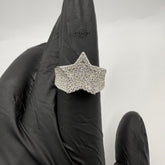 Moissanite Star Ring, 925 Silver Iced Out Mens Hip Hop Ring, GRA Certified VVS D Statement Jewelry Gift