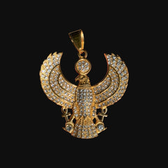 Gold Eagle Pendant Necklace, Stainless Steel Necklace for Men, CZ Eagle Pendant, 14K Gold PVD 316L Waterproof Necklace, Gift for Him