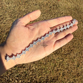 Moissanite Cross Bracelet 8"