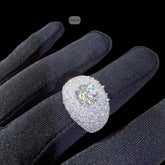 Moissanite Cluster Mens Ring
