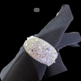 Moissanite Mens Ring, 925 Silver Iced Out Pear Baguette Cluster Ring