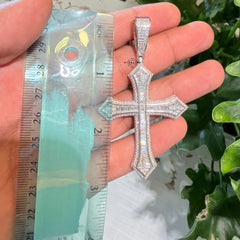 Moissanite Large Baguette Cross Pendant