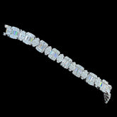 7mm Moissanite Emerald Cut Marquise Tennis Bracelet 7 Inch, 925 Silver Ladies Iced Out Bracelet