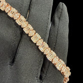 7mm Moissanite Emerald Cut Marquise Tennis Bracelet 7 Inch, Rose Gold 925 Silver Ladies Iced Out Bracelet (Copy) (Copy)