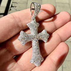 Moissanite Mosaic Set Cross Pendant