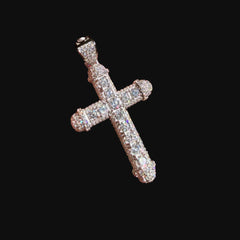 Moissanite Iced Out Cross Pendant, 925 Silver Hip Hop Cross Necklace