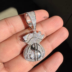 Moissanite Moneybag Iced Pendant