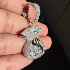 Moissanite Moneybag Iced Pendant