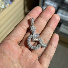 Wheelchair Symbol Pendant - Silver Tone