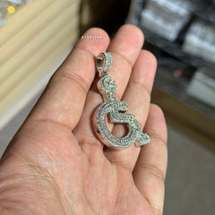 Wheelchair Symbol Pendant - Silver Tone