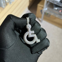 Wheelchair Symbol Pendant - Silver Tone