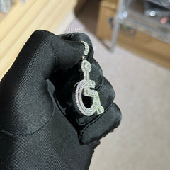 Wheelchair Symbol Pendant - Silver Tone