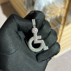 Wheelchair Symbol Pendant - Silver Tone