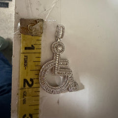 Wheelchair Symbol Pendant - Silver Tone