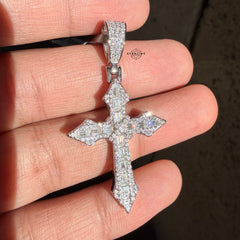 Moissanite Point Cross Pendant