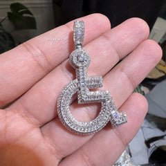 Wheelchair Symbol Pendant - Silver Tone