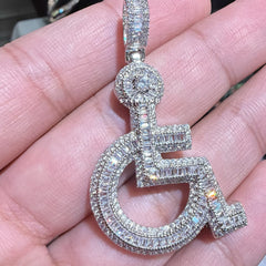 Wheelchair Symbol Pendant - Silver Tone