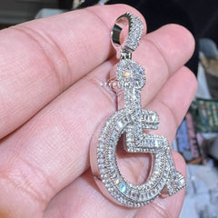 Wheelchair Symbol Pendant - Silver Tone