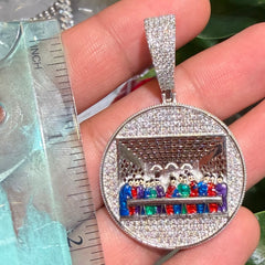 Moissanite Last Supper Iced Enamel Pendant